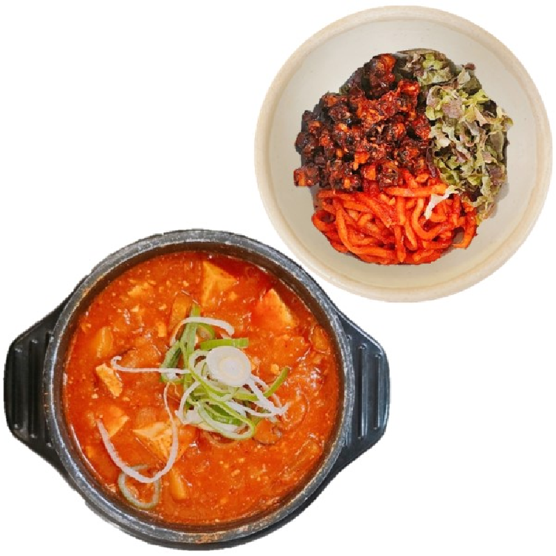 우렁 무채 비빔밥