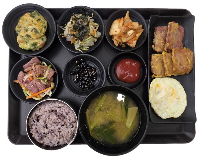 모둠햄구이&계란후라이
