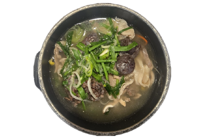 맑은순댓국(돈육:국내산, 돈내장-오소리&사태:외국산,염통:국산)