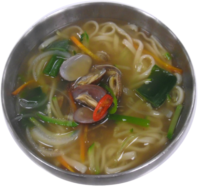 바지락칼국수(Noodle Soup with Clams)