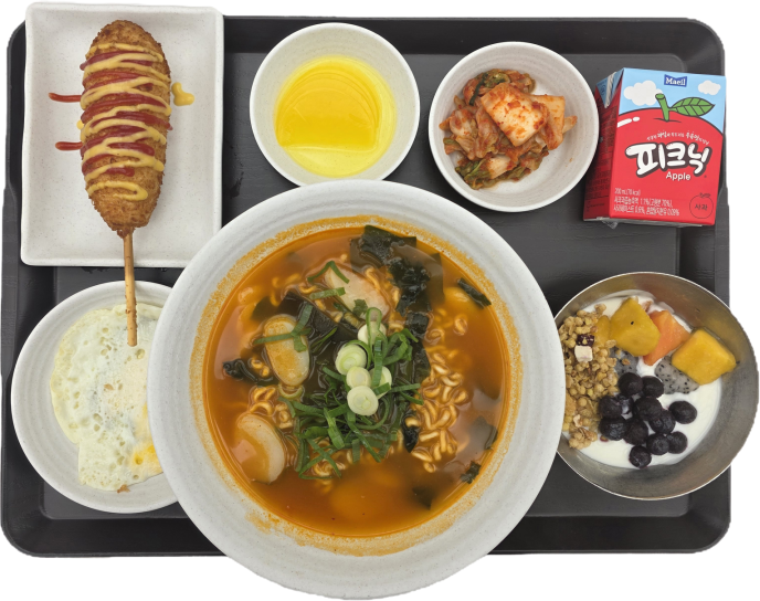 떡라면(너구리라면)(Ramyun with rice cake)