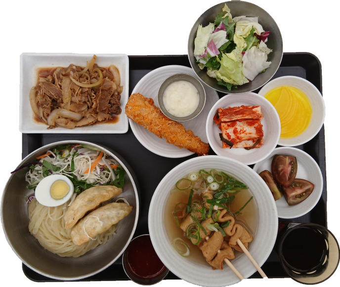쫄비빔만두(Spicy Noodle with Fried Dumplings)