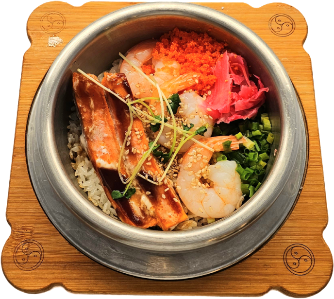 새우 연어 솥밥
