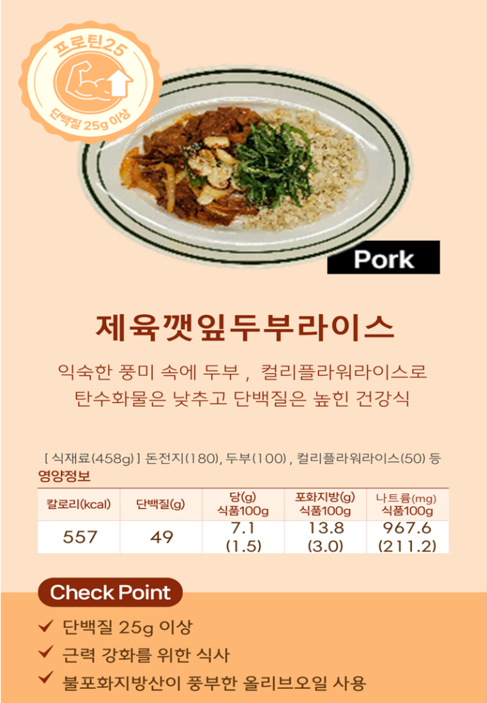 [프로틴25]제육깻잎두부라이스(Welfit)
