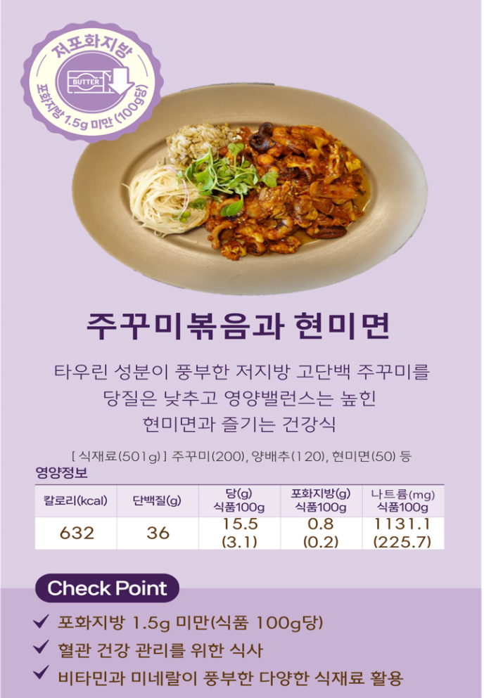 [저포화지방]주꾸미볶음과 현미면(Welfit)