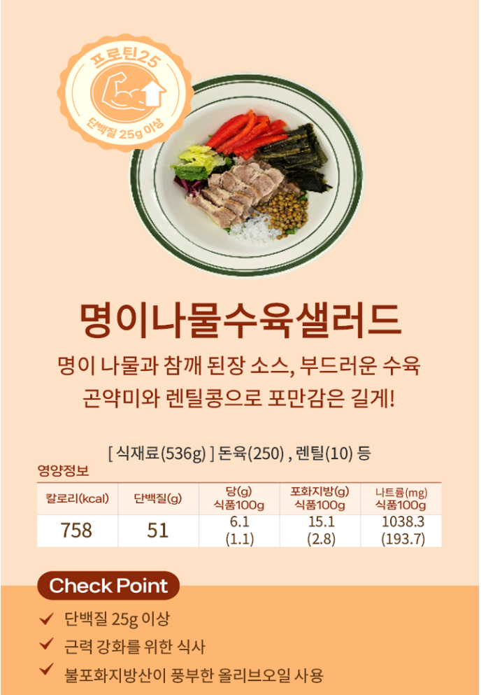 [프로틴25]명이나물수육샐러드(Welfit)