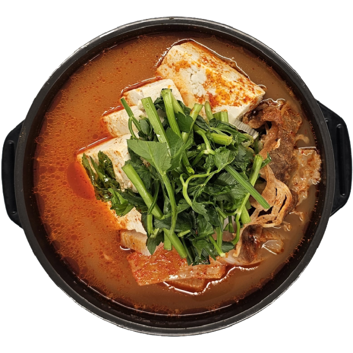 우삼겹 미나리 두부전골