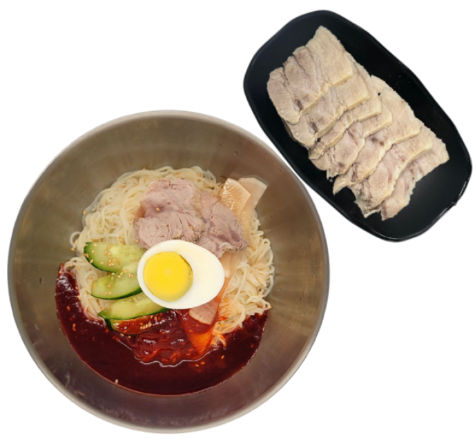 비빔밀면 & 미니삼겹살수육