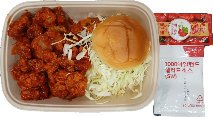 [단품]고추장양념닭강정&모닝빵